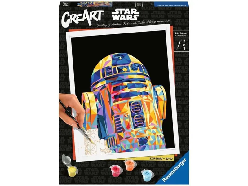 Kit para pintar con números ravensburger creart serie trend c polygon star wars: r2d2