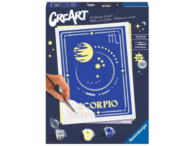 Kit para pintar con números ravensburger creart serie trend d zodiac: escorpio