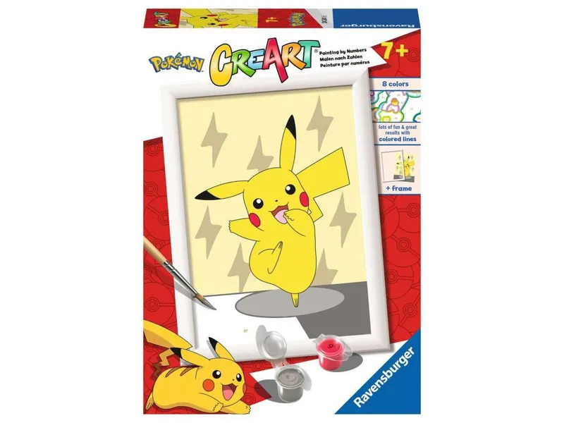 Kit para pintar con números ravensburger creart serie e pokemon: pikachu