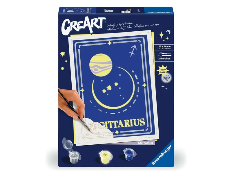 Kit para pintar con números ravensburger creart serie trend d zodiac: sagitario