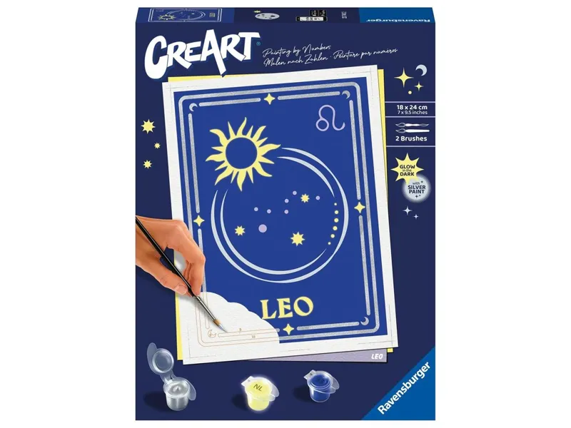 Kit para pintar con números ravensburger creart serie trend d zodiac: leo