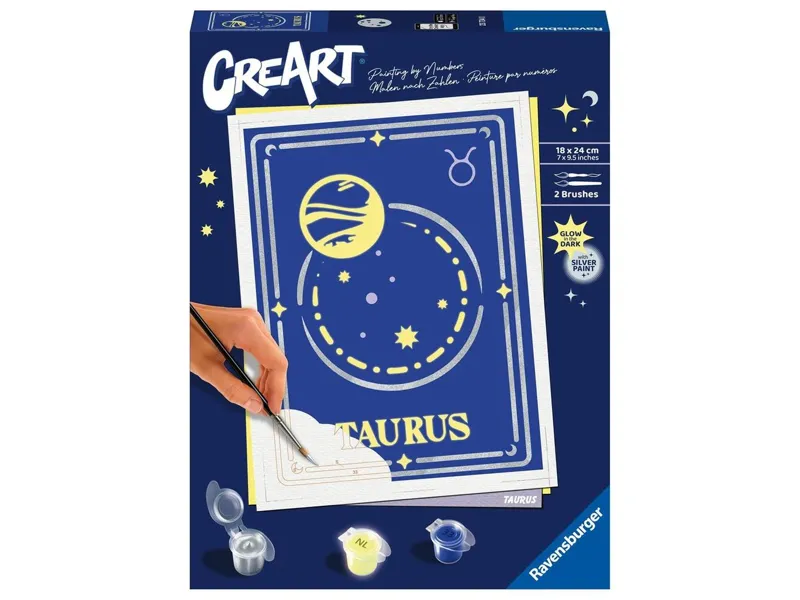 Kit para pintar con números ravensburger creart serie trend d zodiac: tauro