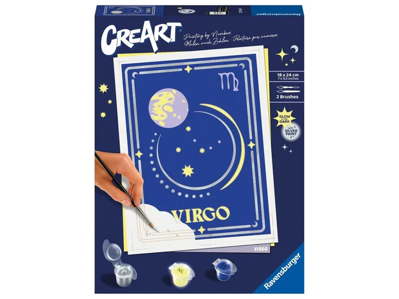 Kit para pintar con números ravensburger creart serie trend d zodiac: virgo