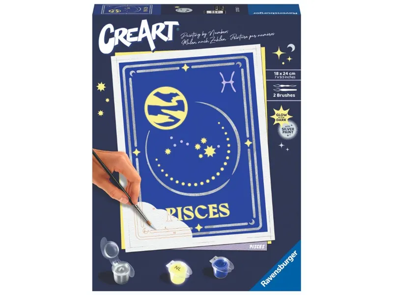 Kit para pintar con números ravensburger creart serie trend d zodiac: piscis