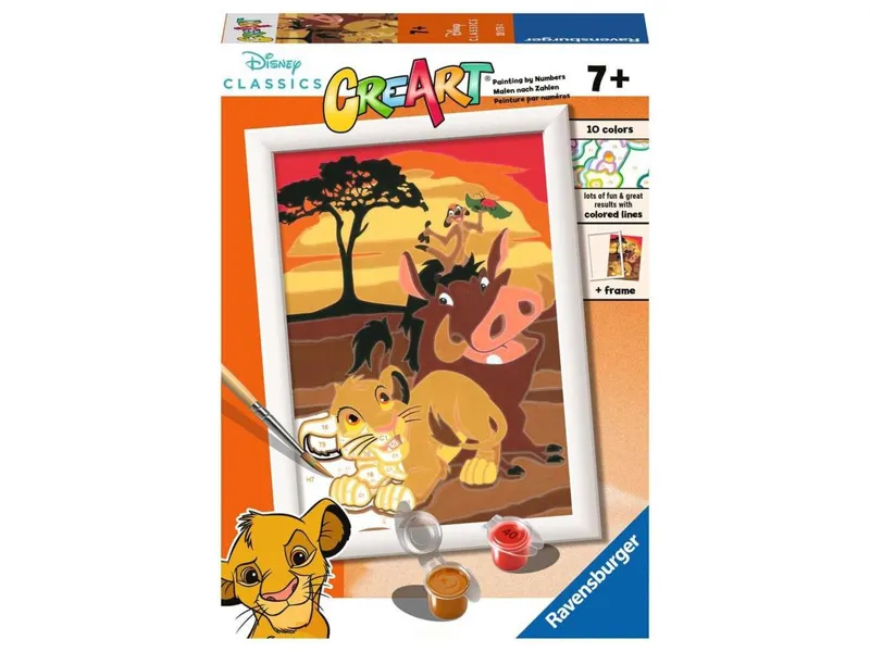 Kit para pintar con números ravensburger creart serie e el rey león
