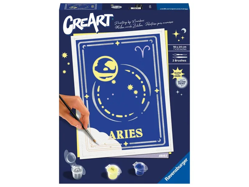 Kit para pintar con números ravensburger creart serie trend d zodiac: aries