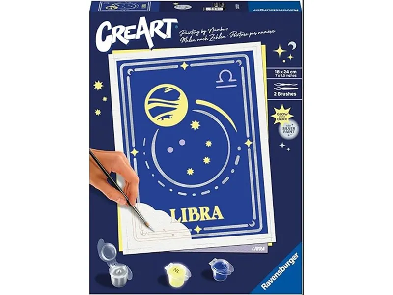Kit para pintar con números ravensburger creart serie trend d zodiac: libra