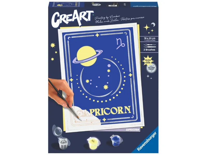 Kit para pintar con números ravensburger creart serie trend d zodiac: capricornio
