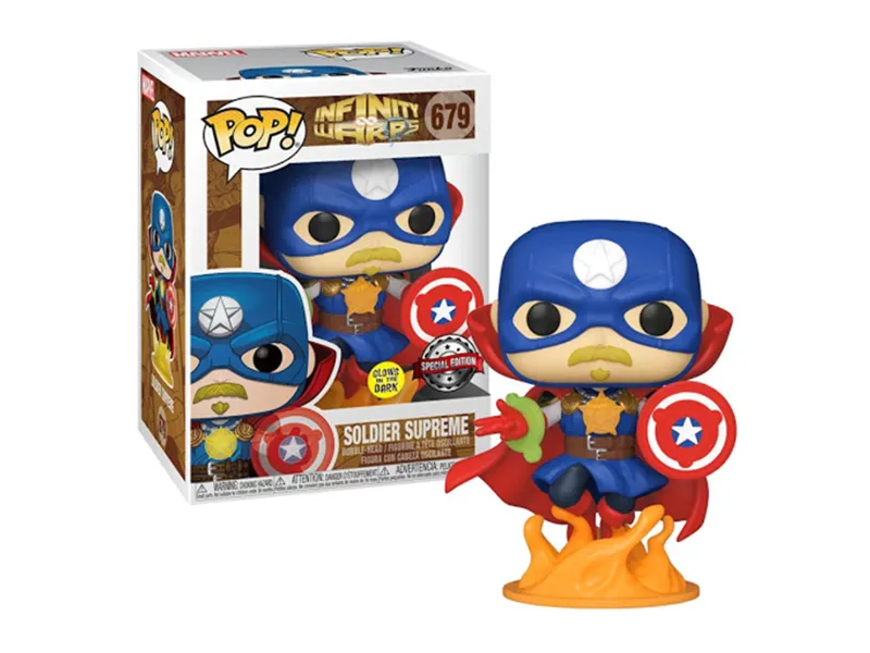 Funko pop marvel infinity warps soldado supremo glow in the dark brillo en la oscuridad exclusivo 36820