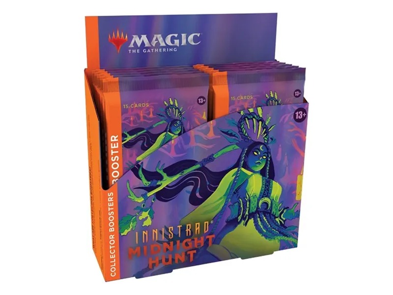 Juego de cartas collector booster wizards of the coast magic the gathering midnight hunt 12 sobres ingles