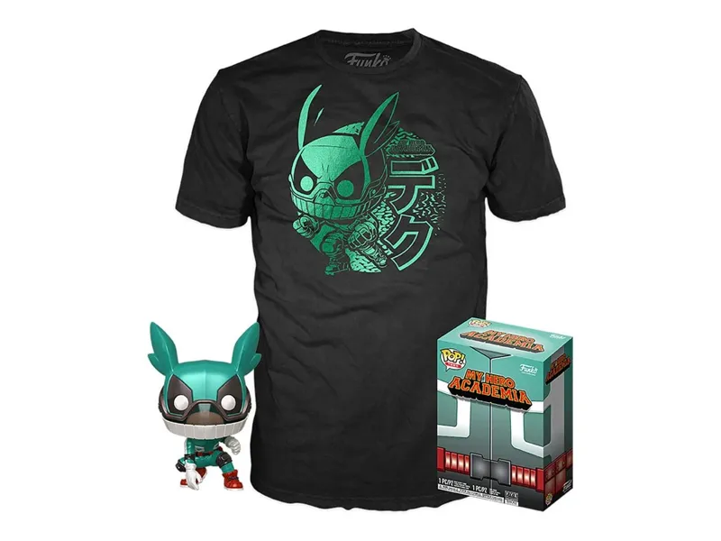 Pop & tee my hero academia deku con casco (full mech suit) funko + camiseta talla l