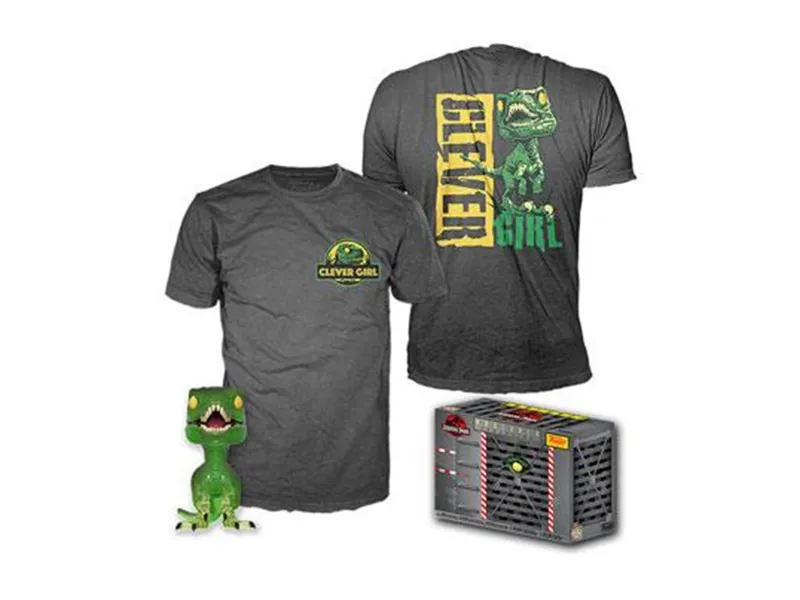Pop & tee jurassic park clever raptor  funko + camiseta talla xl ut - 47628xl