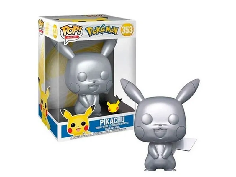 Funko pop jumbo pokemon s6 pikachu plateado efecto metalico 10 pulgadas edicion especial exclusivo 59873