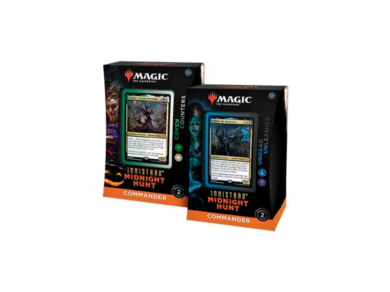 Juego de cartas caja de cartas wizards of the coast magic the gathering commander display innistrad midnight hunt 4 mazos ingles