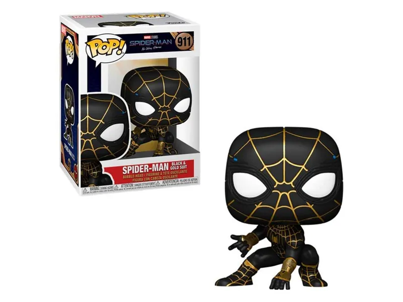 Funko pop marvel spiderman no way home spider - man traje dorado y negro 56827