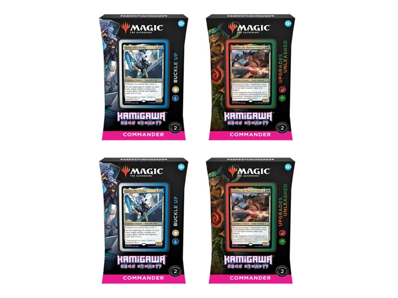 Juego de cartas caja de cartas wizards of the coast magic the gathering commander display kamigawa neon dinasty 4 mazos inglés