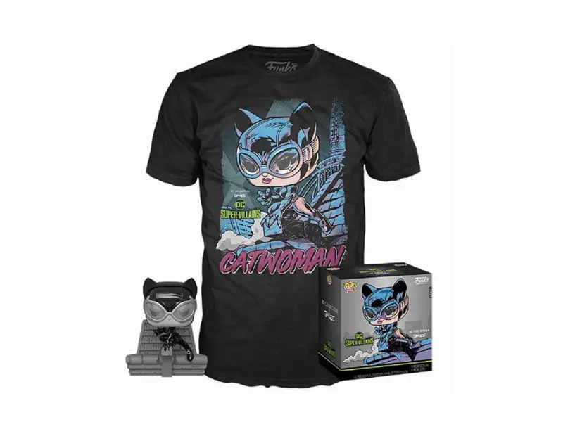 Pop & tee dc jim lee catwoman funko + camiseta talla xl