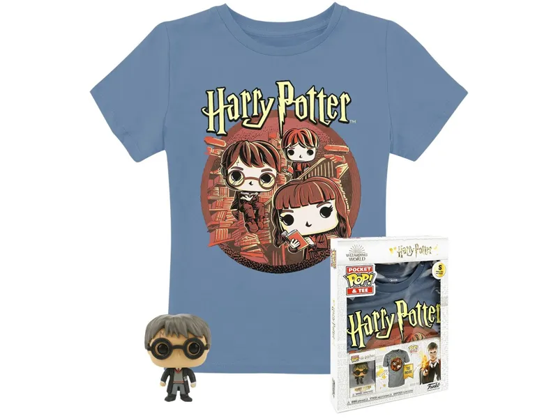 Pop & tee harry potter funko + camiseta trio talla xl de niño