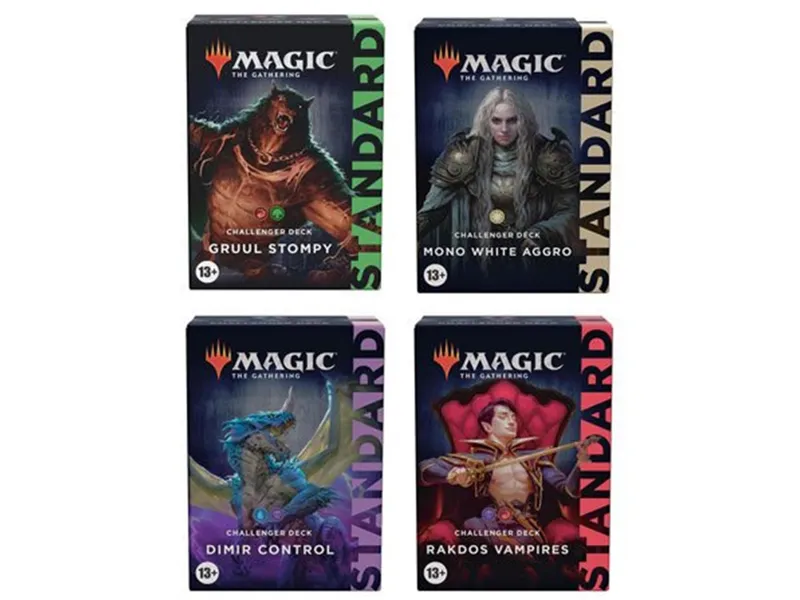 Juego de cartas caja de sobres wizard of the coast magic the gathering expositor de challenger deck 2022 8 expositores inglés