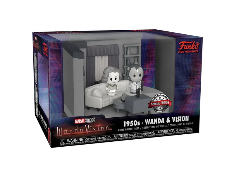 Funko pop marvel wandavision mini moments wanda & vision blanco y negro