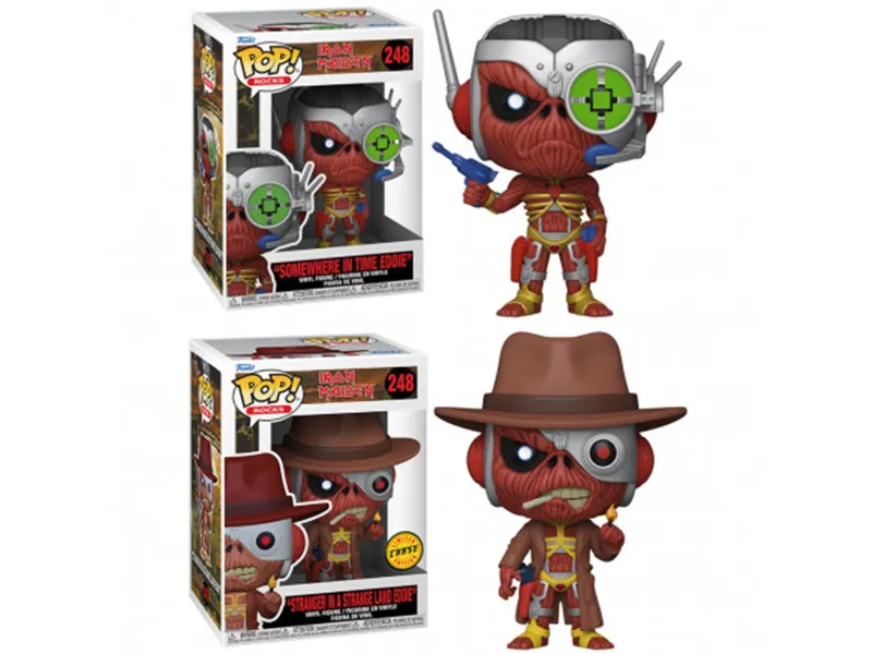 Funko pop estrellas del rock iron maiden eddie somewhere in time eddie con opcion chase efecto metalico 57607