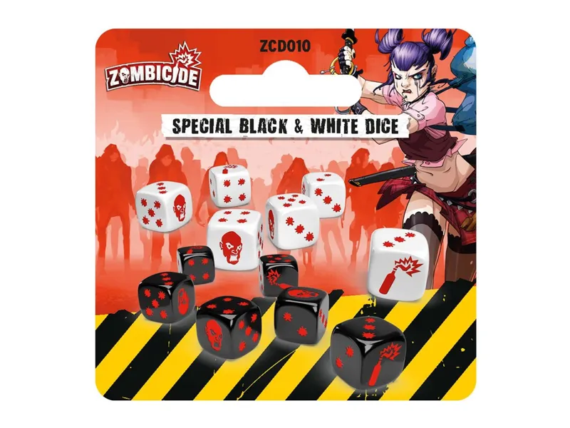Pack dados especial black - white juego de mesa zombicide