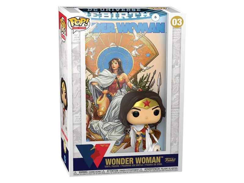 Funko pop dc comics portada comic wonder woman 80th wonder woman rebirth en el trono 55010