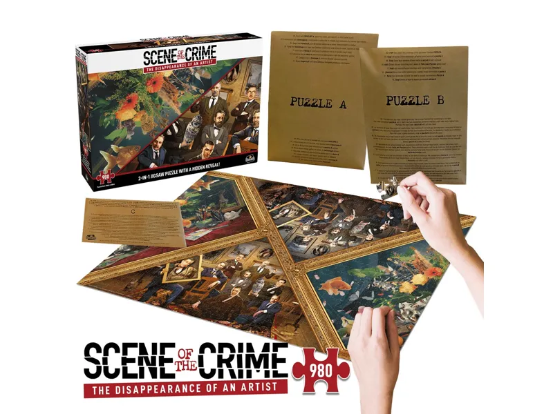 Juego de mesa puzzle escena del crimen la desaparicion del artista