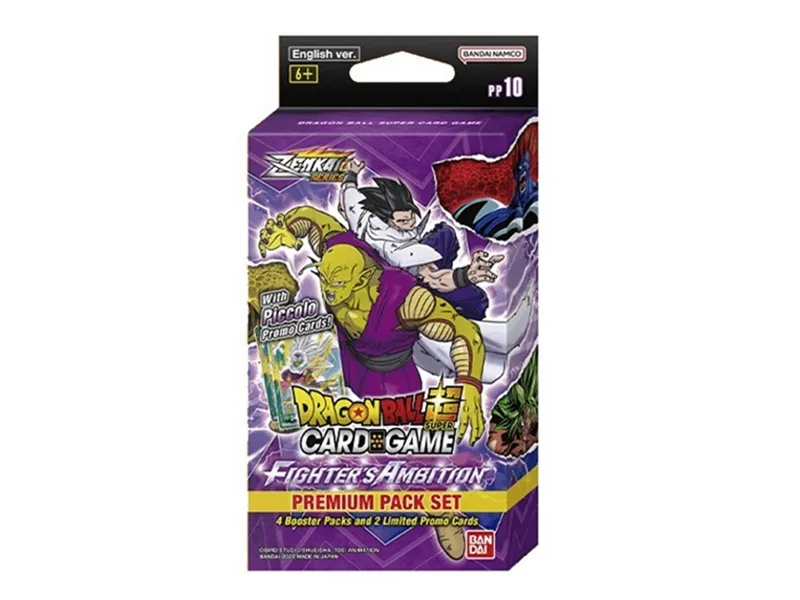 Juego de cartas dragon ball jcc fighters ambition premium pack set 10 inglés