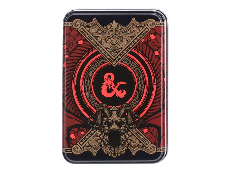 Baraja de cartas caja metálica paladone dungeons and dragons