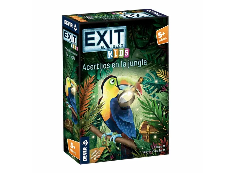 Juego de mesa devir exit kids acertijos en la jungla