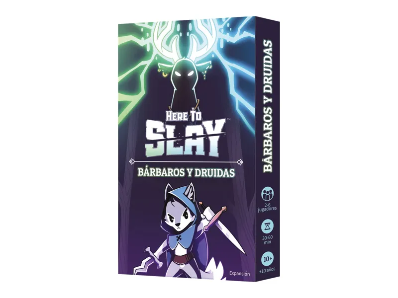 Juego de mesa here to slay expansion barbaros y druidas edad recomendada 10 años