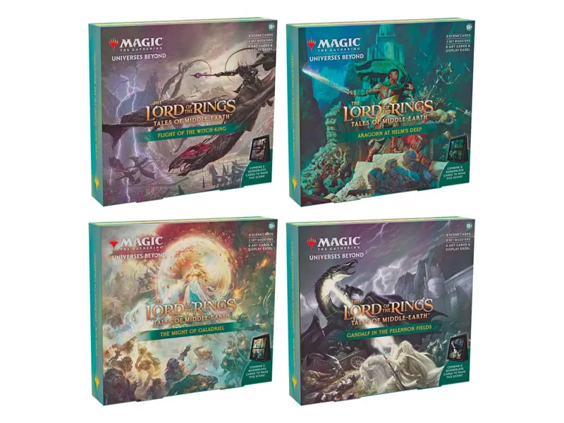 Caja de cartas magic the gathering lord of the rings tales of middle earth cajas de escena 4 unidades inglés