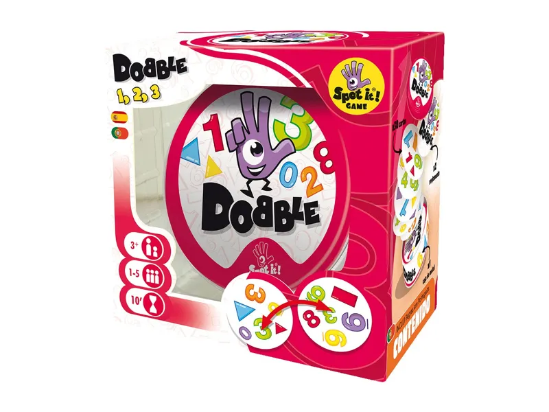 Juego de mesa dobble formas y numeros edad recomendada 3 años