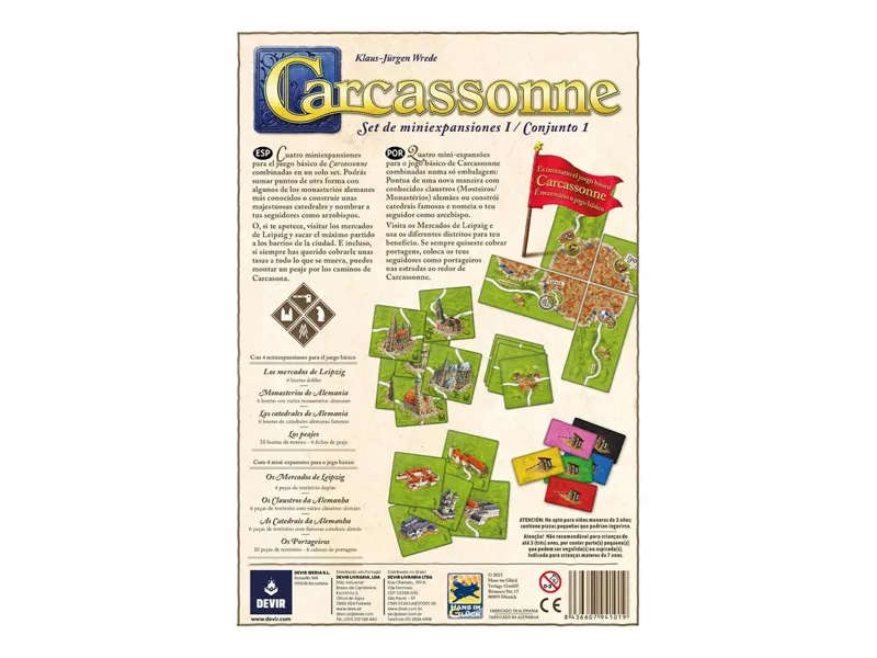 Juego de mesa devir carcassonne expansiones reunidas