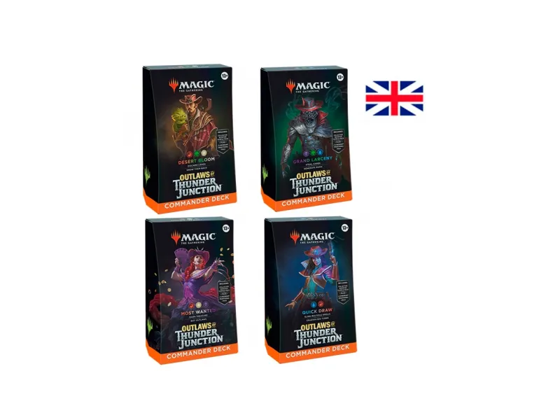 Juego de cartas magic the gathering outlaws of thunder junction mazos de commander caja inglés 1 unidad aleatoria