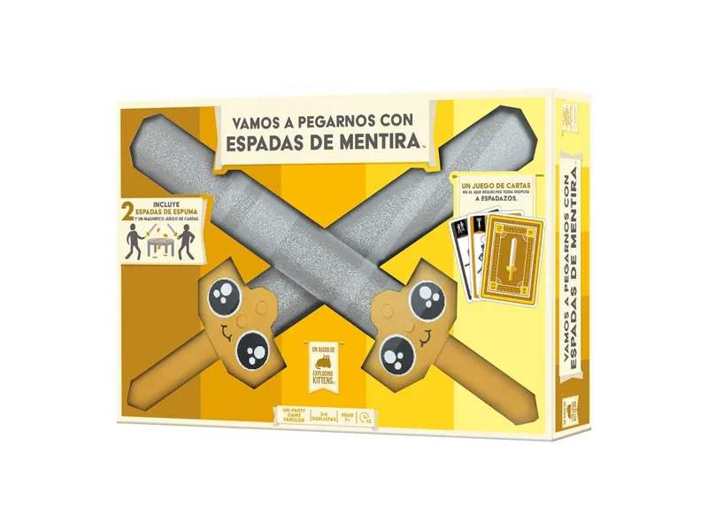 Juego de mesa vamos a pegarnos con espadas de mentira edad recomendada 10 años
