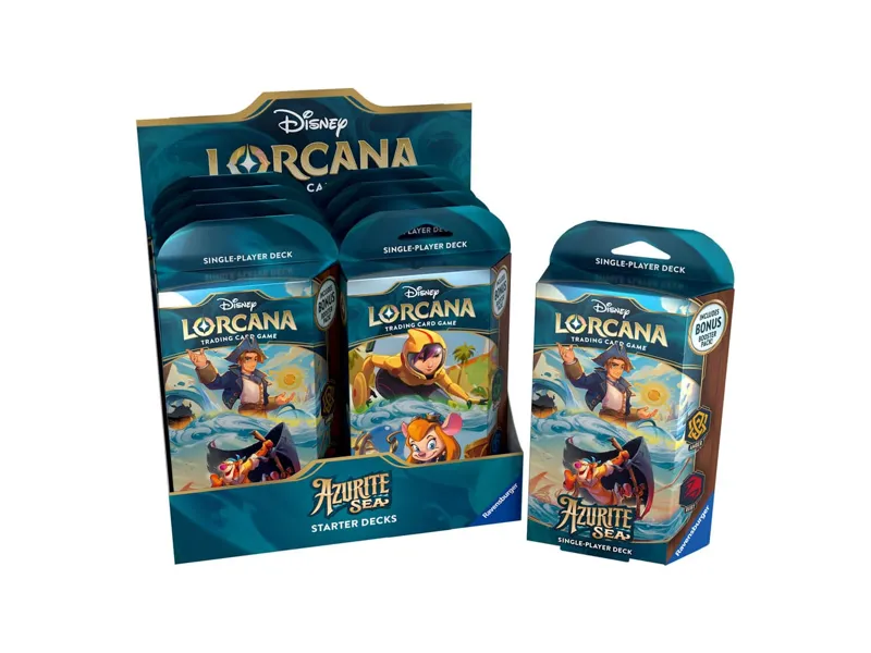 Juego de cartas disney lorcana tcg azurite sea starter deck 8 unidades inglés