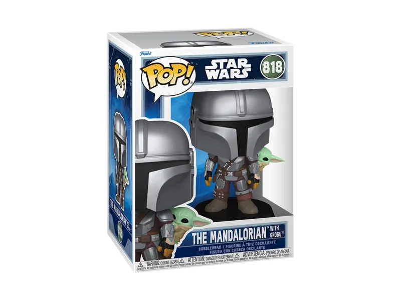 Funko pop star wars the mandalorian con grogu a la espalda