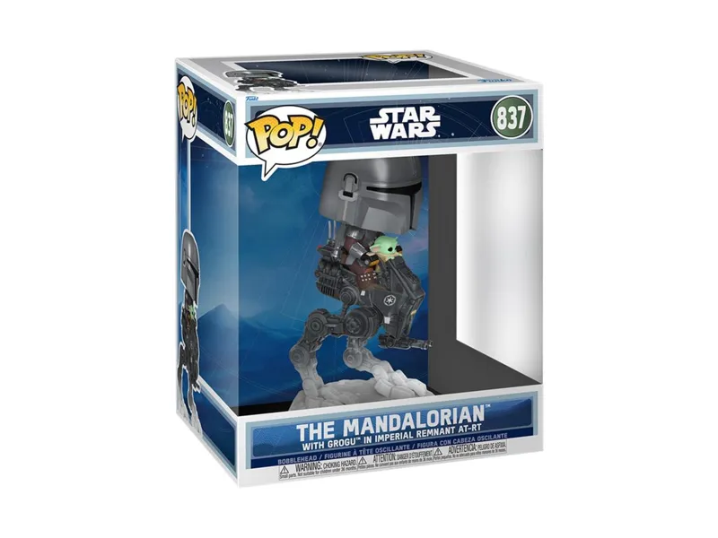 Funko pop star wars rides deluxe the mandalorian with grogu in imperial remnant at - rt