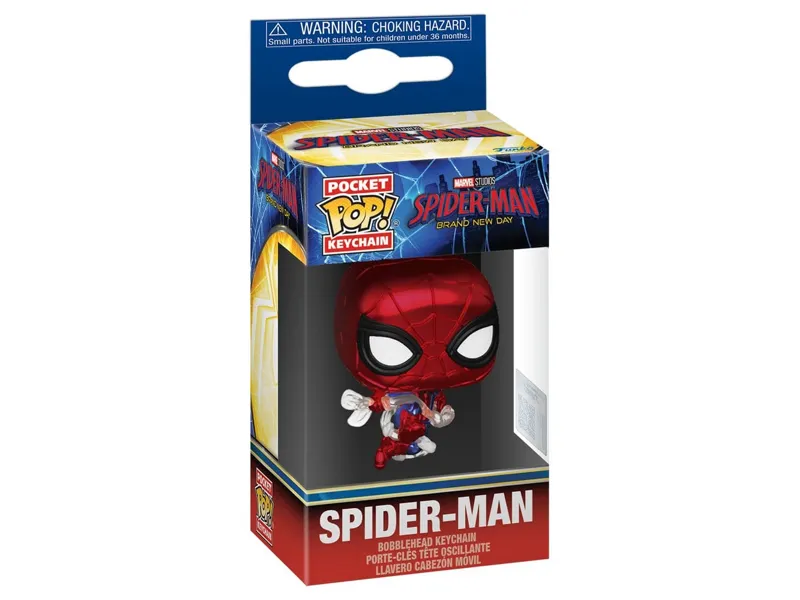 Funko pop keychain llavero: spider - man bnd -  spider - man (metallic)