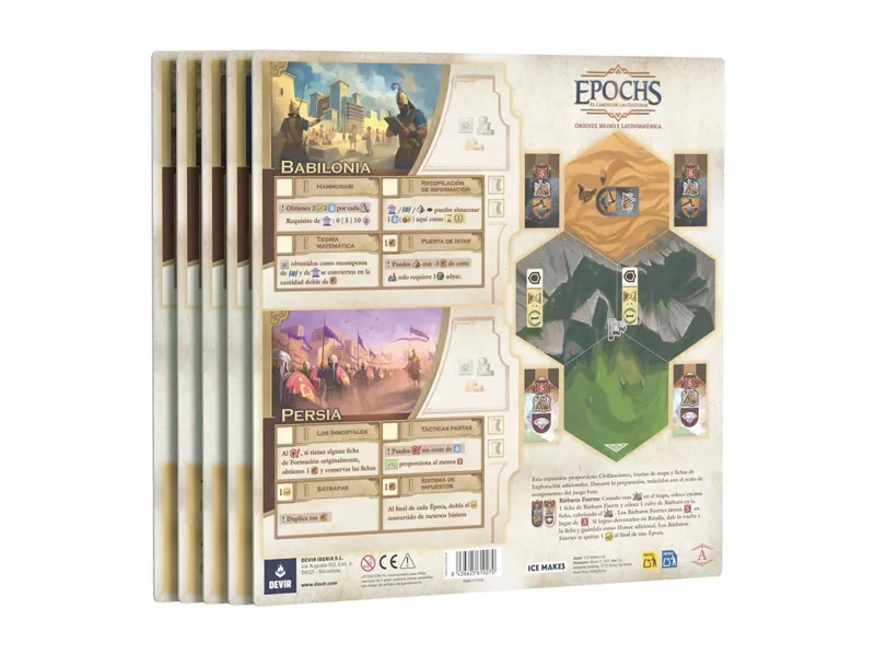 Juego de mesa epochs expansión: oriente medio y latinoamérica